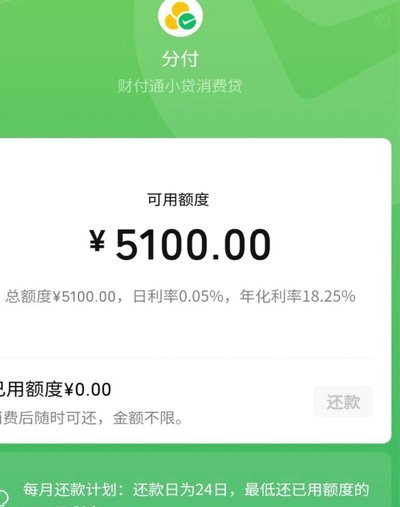 微信分付套出来有利息吗